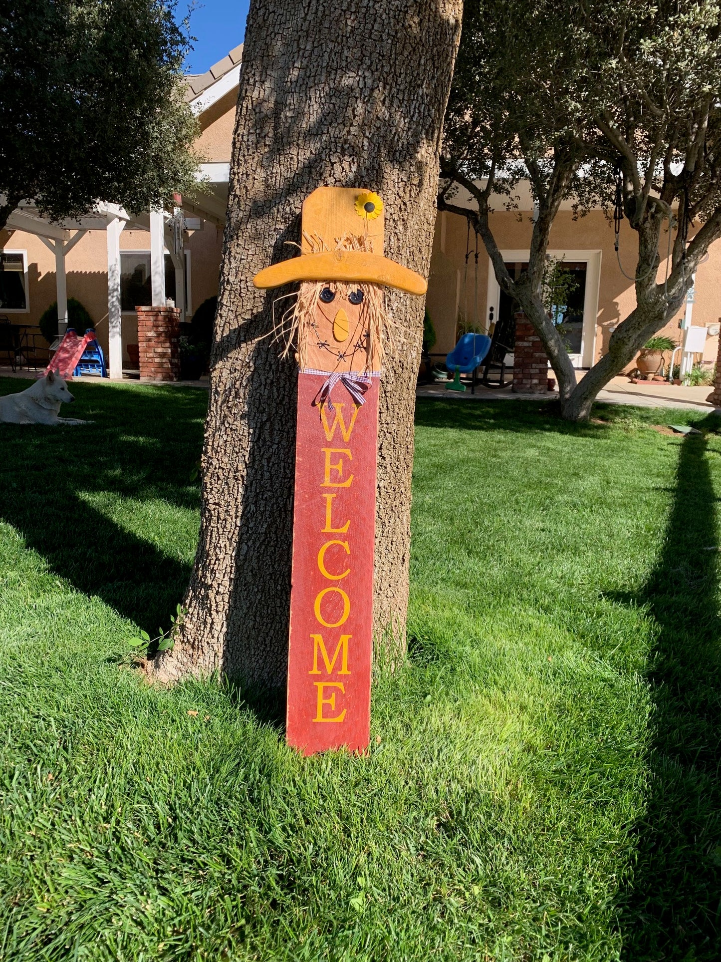 Fall Scarecrow Porch Sign Fall Welcome Sign