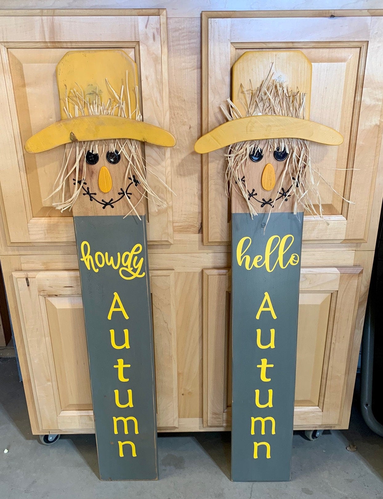 Fall Scarecrow Porch Sign Fall Welcome Sign