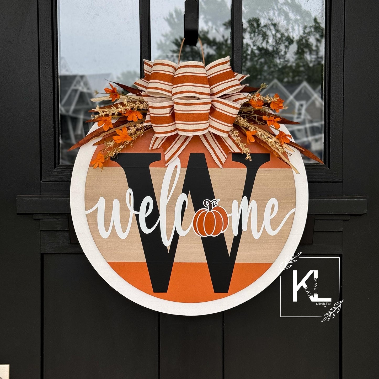Fall Front Door Decor - Fall Door Sign Pumpkin