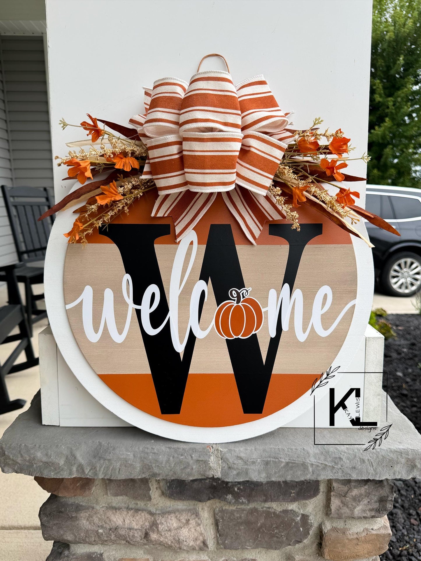 Fall Front Door Decor - Fall Door Sign Pumpkin