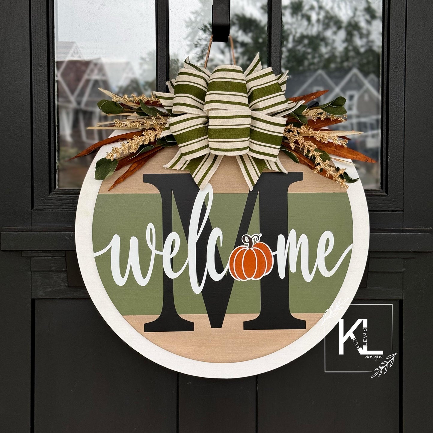 Fall Front Door Decor - Fall Door Sign Pumpkin