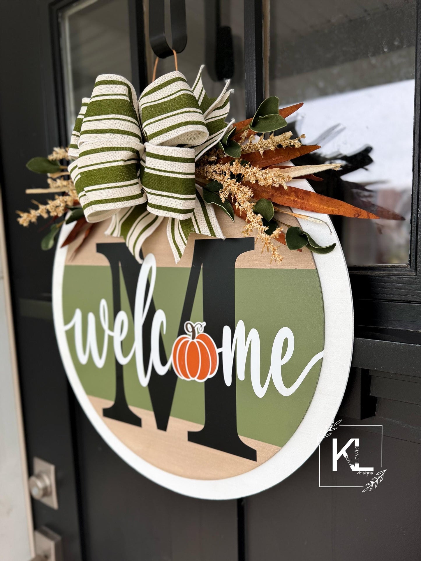Fall Front Door Decor - Fall Door Sign Pumpkin