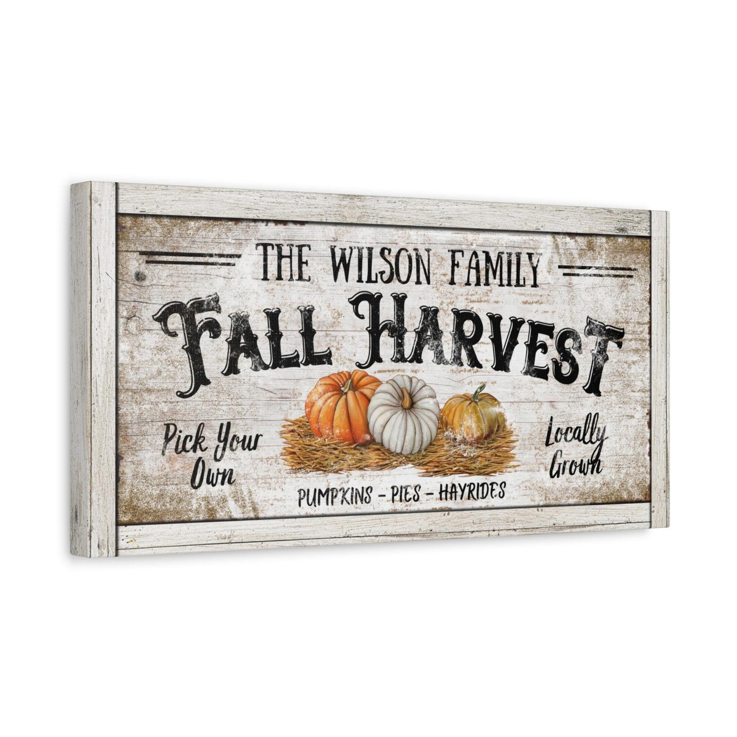 Fall Harvest Sign - Personalized Pumpkin Wall Art