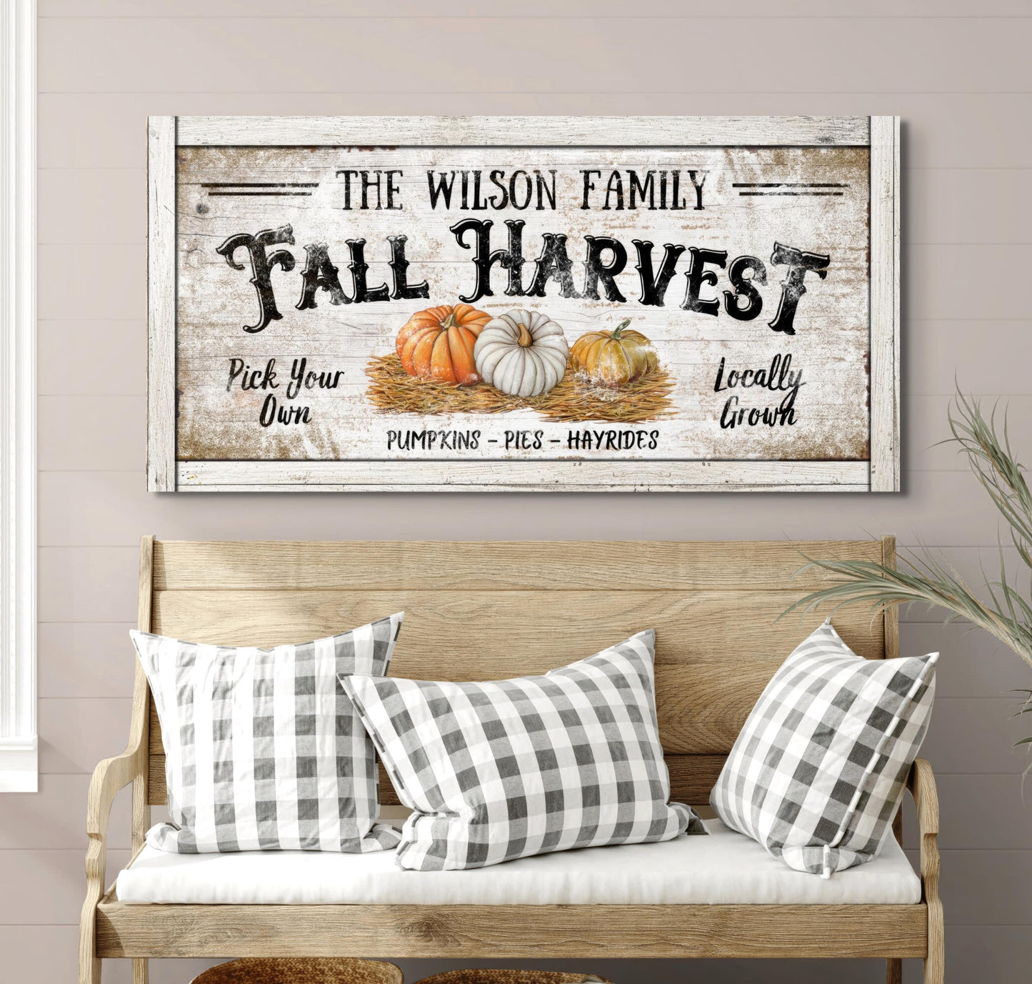 Fall Harvest Sign - Personalized Pumpkin Wall Art