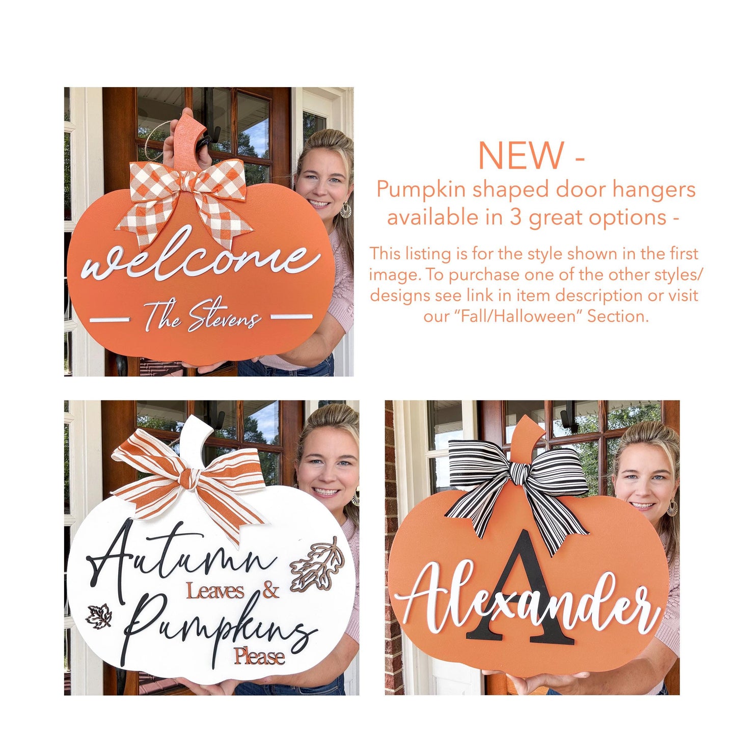 Pumpkin Door Hanger - Welcome Fall Wreath