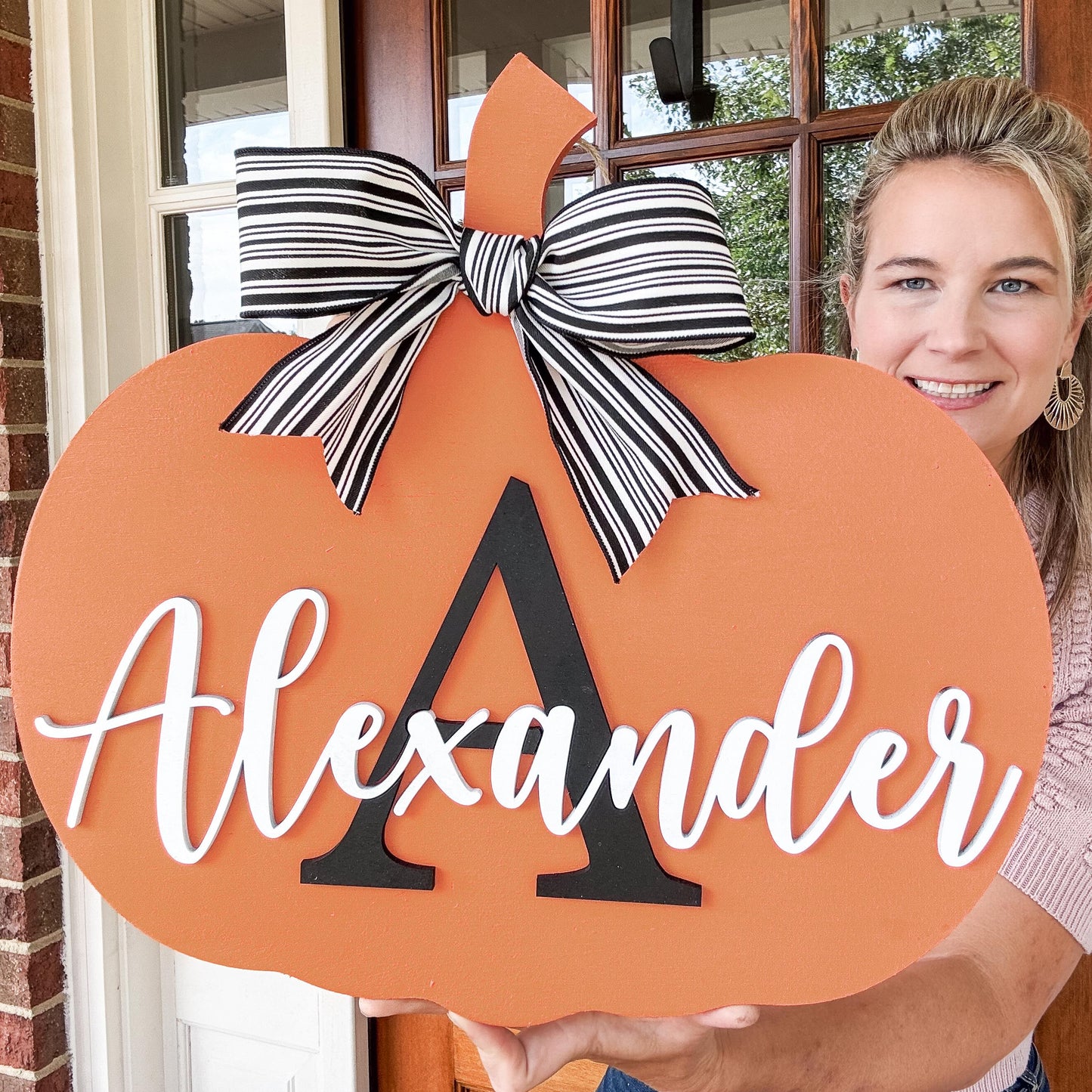 Pumpkin Door Hanger - Welcome Fall Wreath