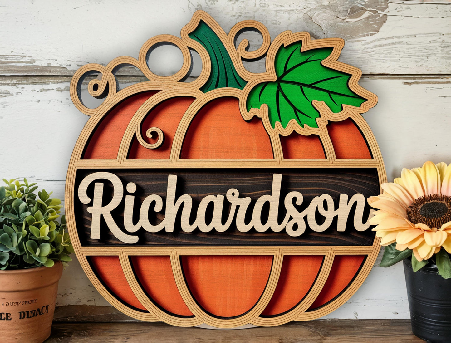 Personalized pumpkin family name sign
