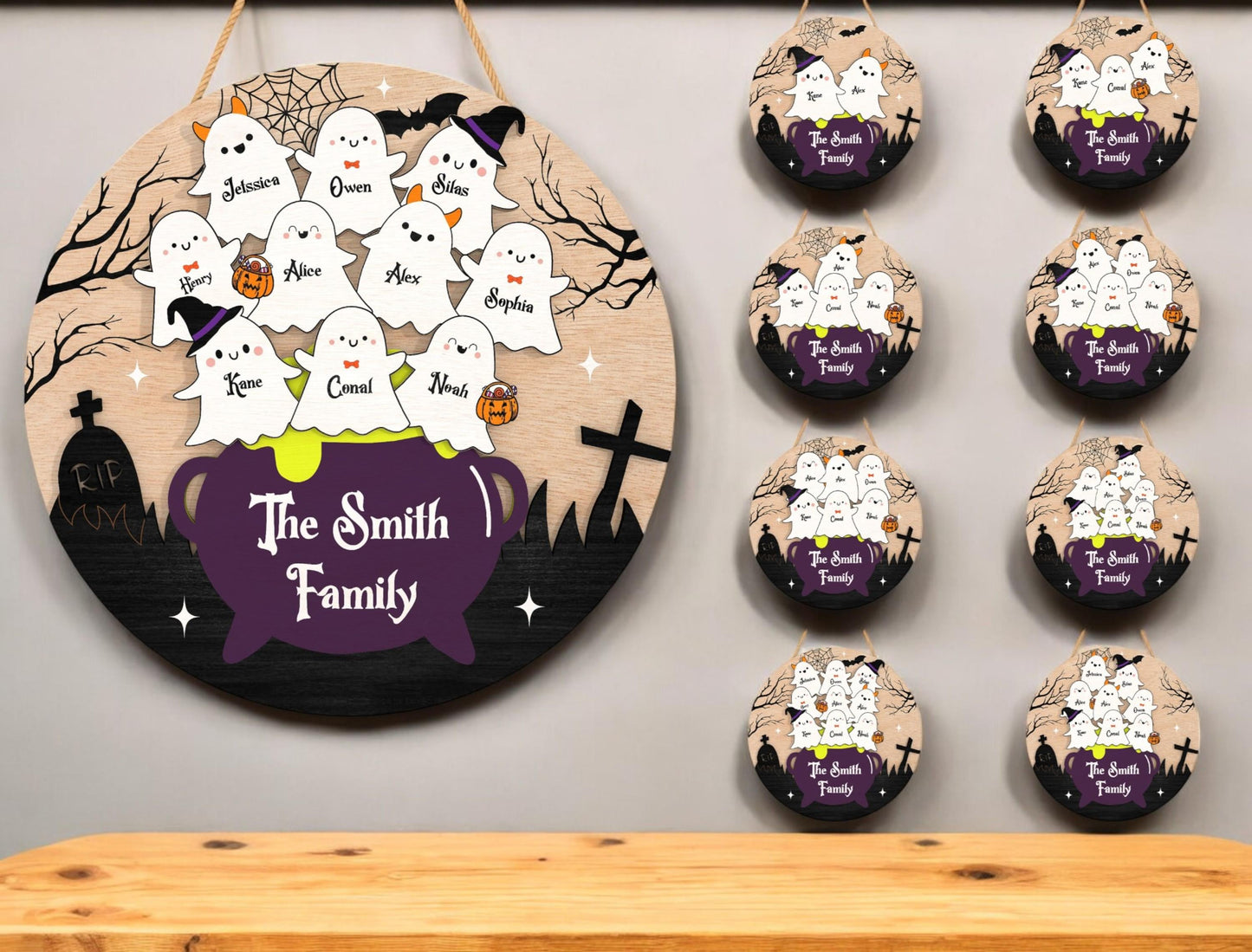 Personalized Halloween Ghost Family Sign