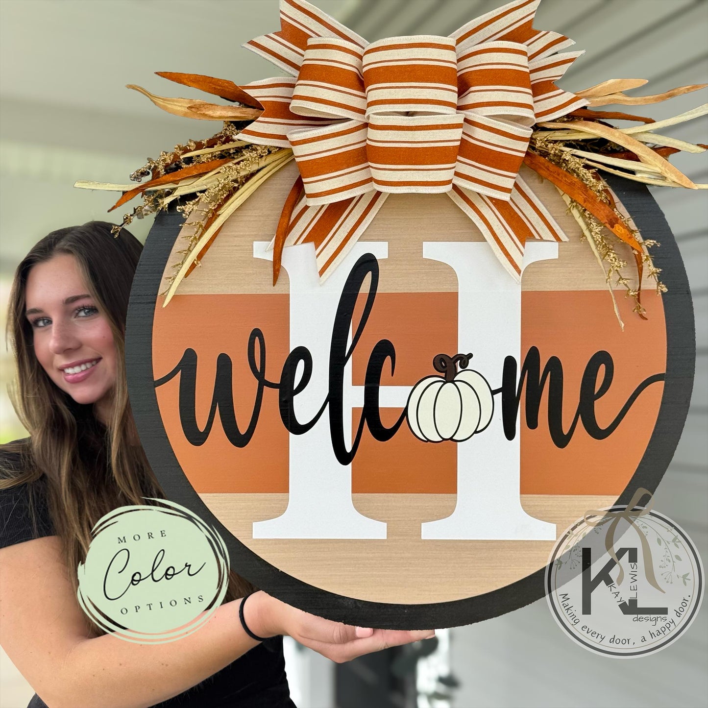 Fall Front Door Decor - Fall Door Sign Pumpkin