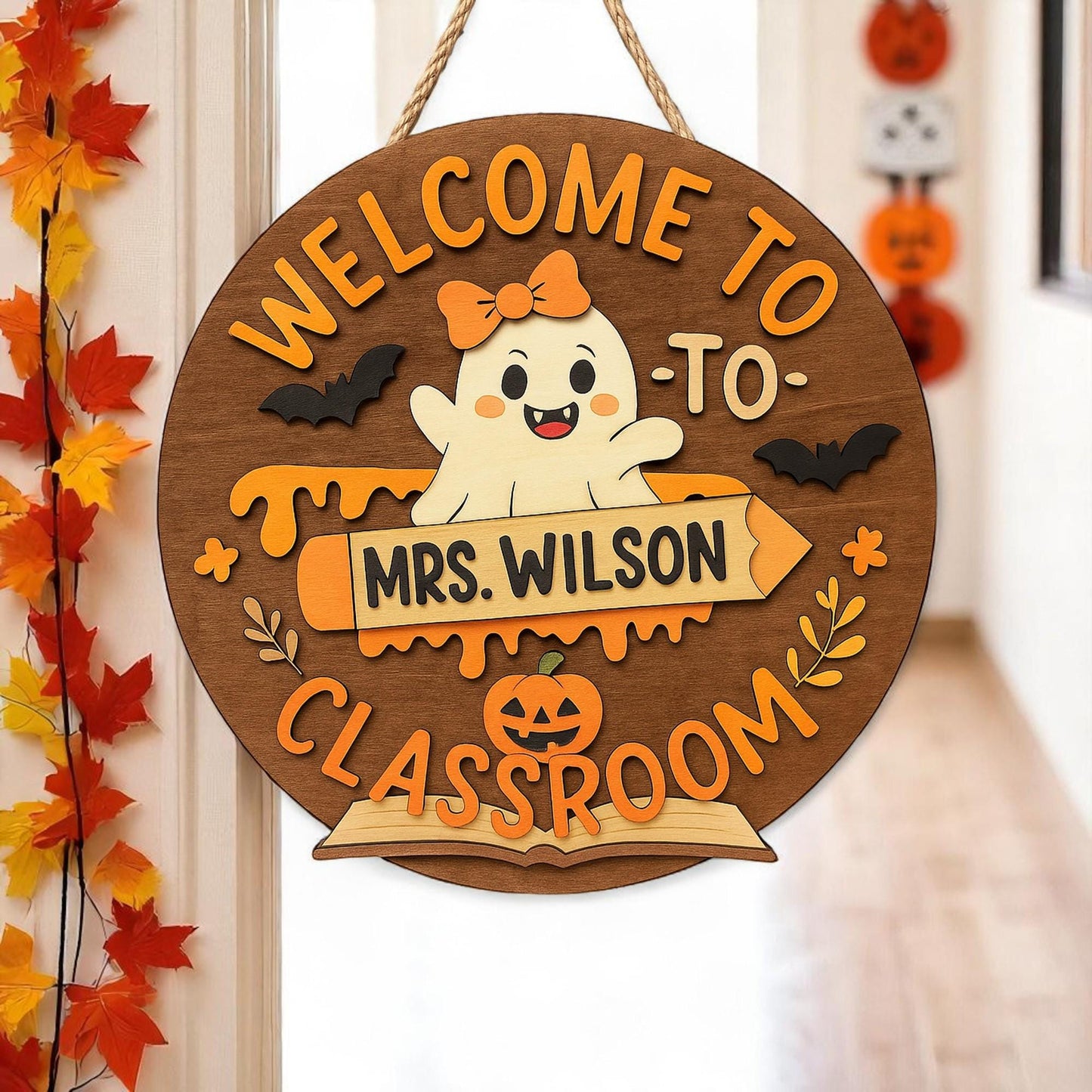 Personalized Halloween Teacher Door Sign