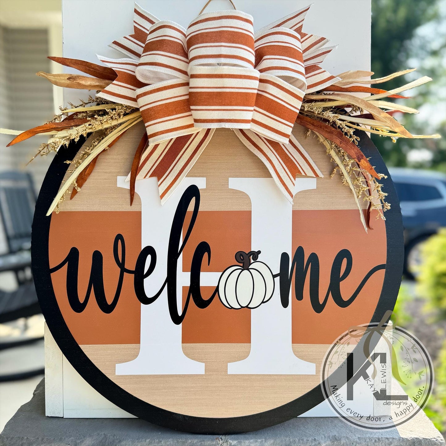 Fall Front Door Decor - Fall Door Sign Pumpkin