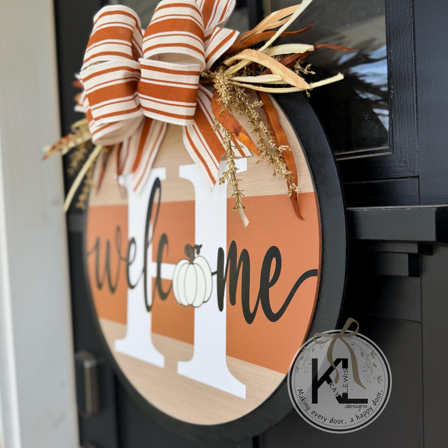 Fall Front Door Decor - Fall Door Sign Pumpkin