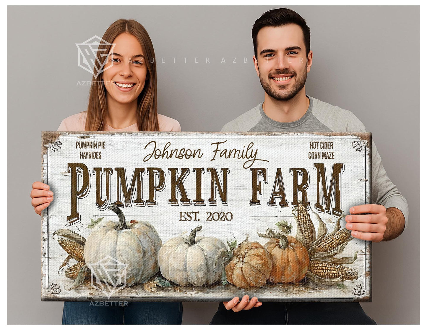 Personalized Pumpkin Farm Sign Custom Family Name Year