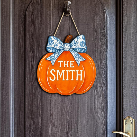 Custom Pumpkin Door Hanger - Thanksgiving Gift