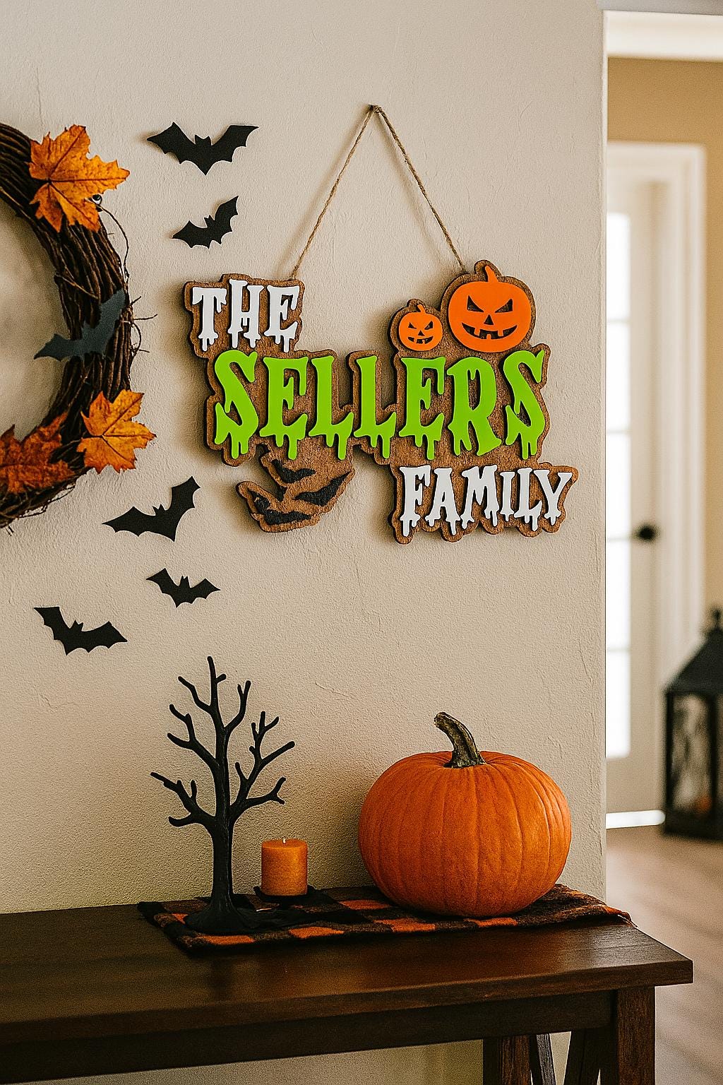Personalized Halloween Family Name Sign