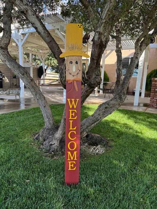 Fall Scarecrow Porch Sign Fall Welcome Sign