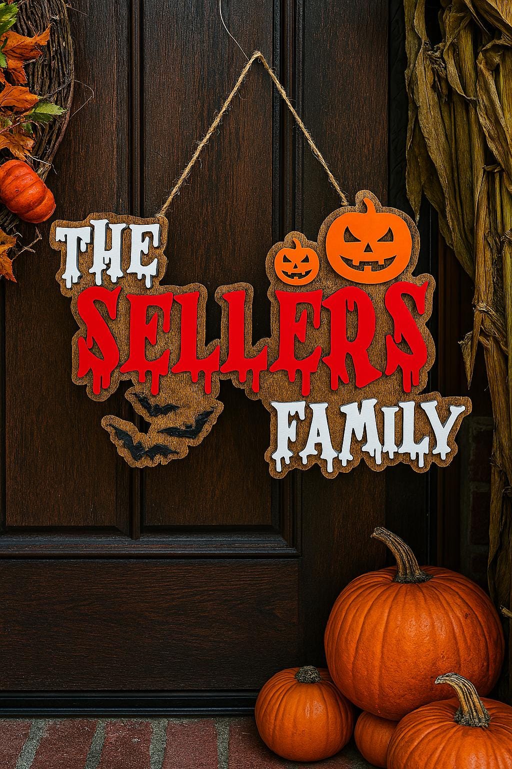 Personalized Halloween Family Name Sign