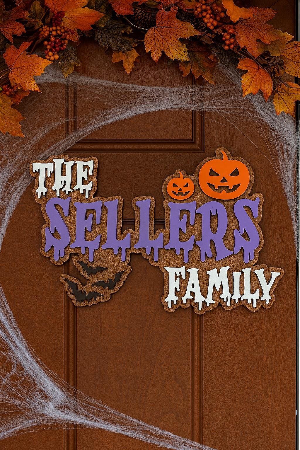 Personalized Halloween Family Name Sign