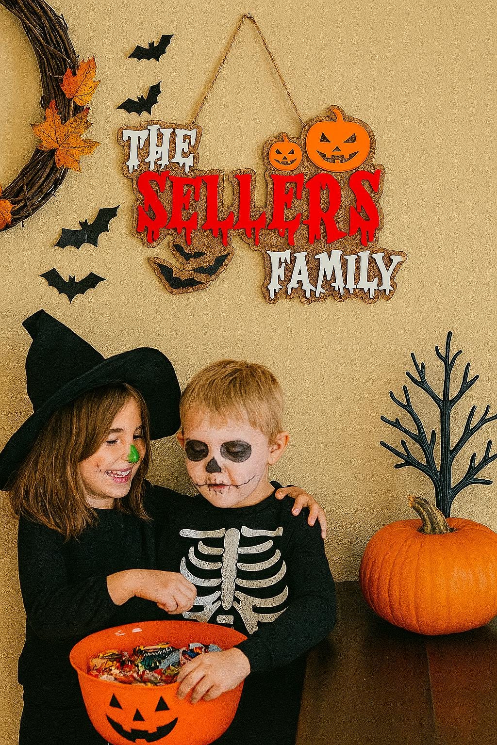 Personalized Halloween Family Name Sign