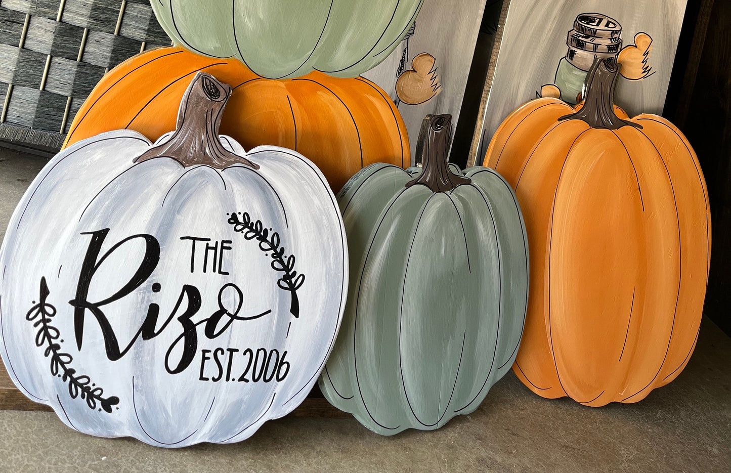 Personalized Wood Pumpkin Fall Decor Rustic Farmhouse