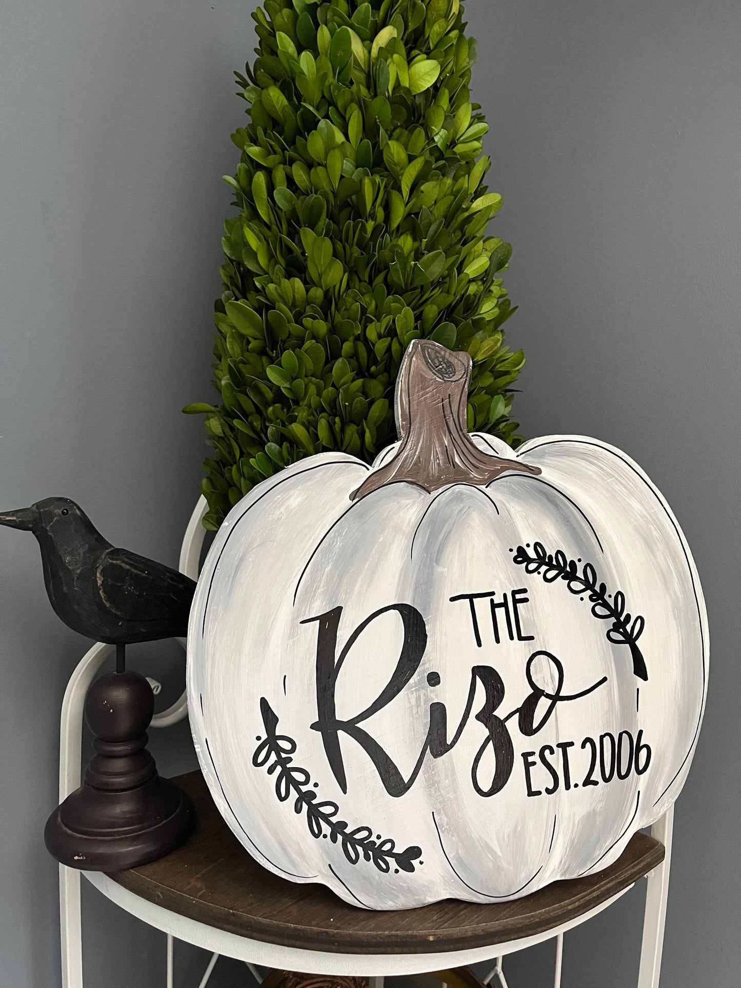 Personalized Wood Pumpkin Fall Decor Rustic Farmhouse