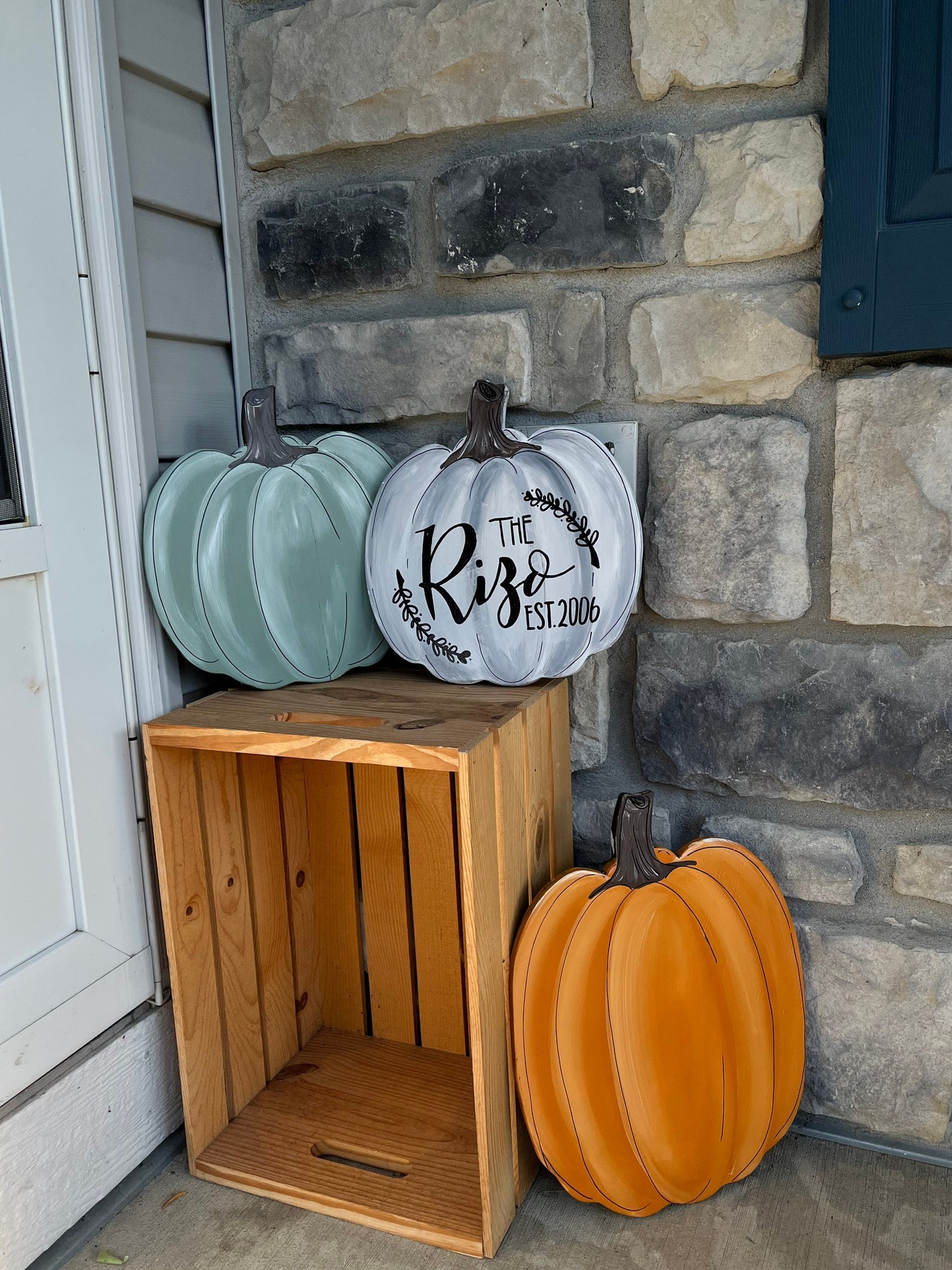 Personalized Wood Pumpkin Fall Decor Rustic Farmhouse