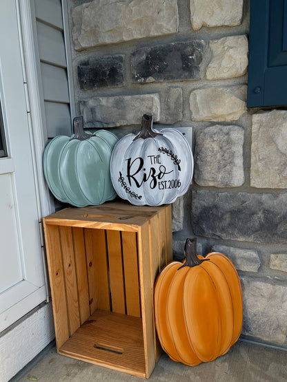 Personalized Wood Pumpkin Fall Decor Rustic Farmhouse