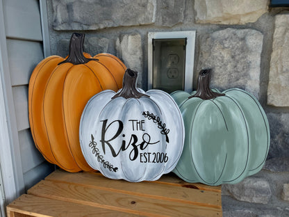 Personalized Wood Pumpkin Fall Decor Rustic Farmhouse