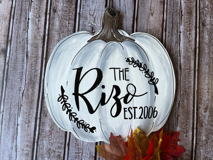 Personalized Wood Pumpkin Fall Decor Rustic Farmhouse