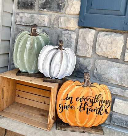 Personalized Wood Pumpkin Fall Decor Rustic Farmhouse