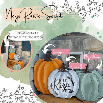 Personalized Wood Pumpkin Fall Decor Rustic Farmhouse