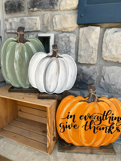 Personalized Wood Pumpkin Fall Decor Rustic Farmhouse