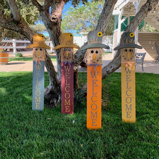 Fall Scarecrow Porch Sign Fall Welcome Sign
