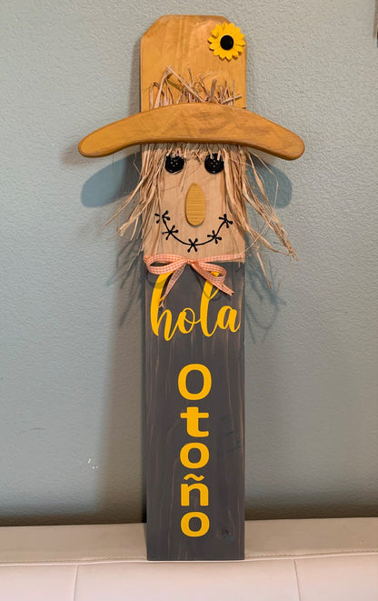 Fall Scarecrow Porch Sign Fall Welcome Sign