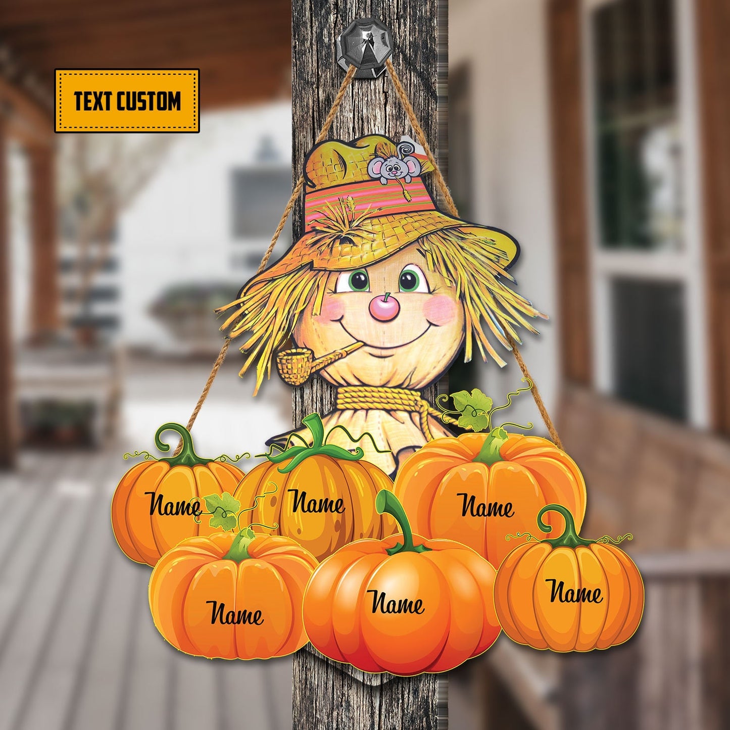 Thanksgiving Scarecrow Wood Sign