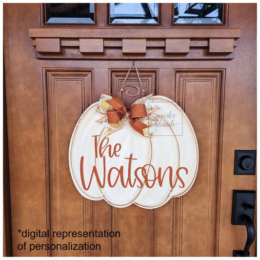 Personalized pumpkin patch sign - Pumpkin door hanger