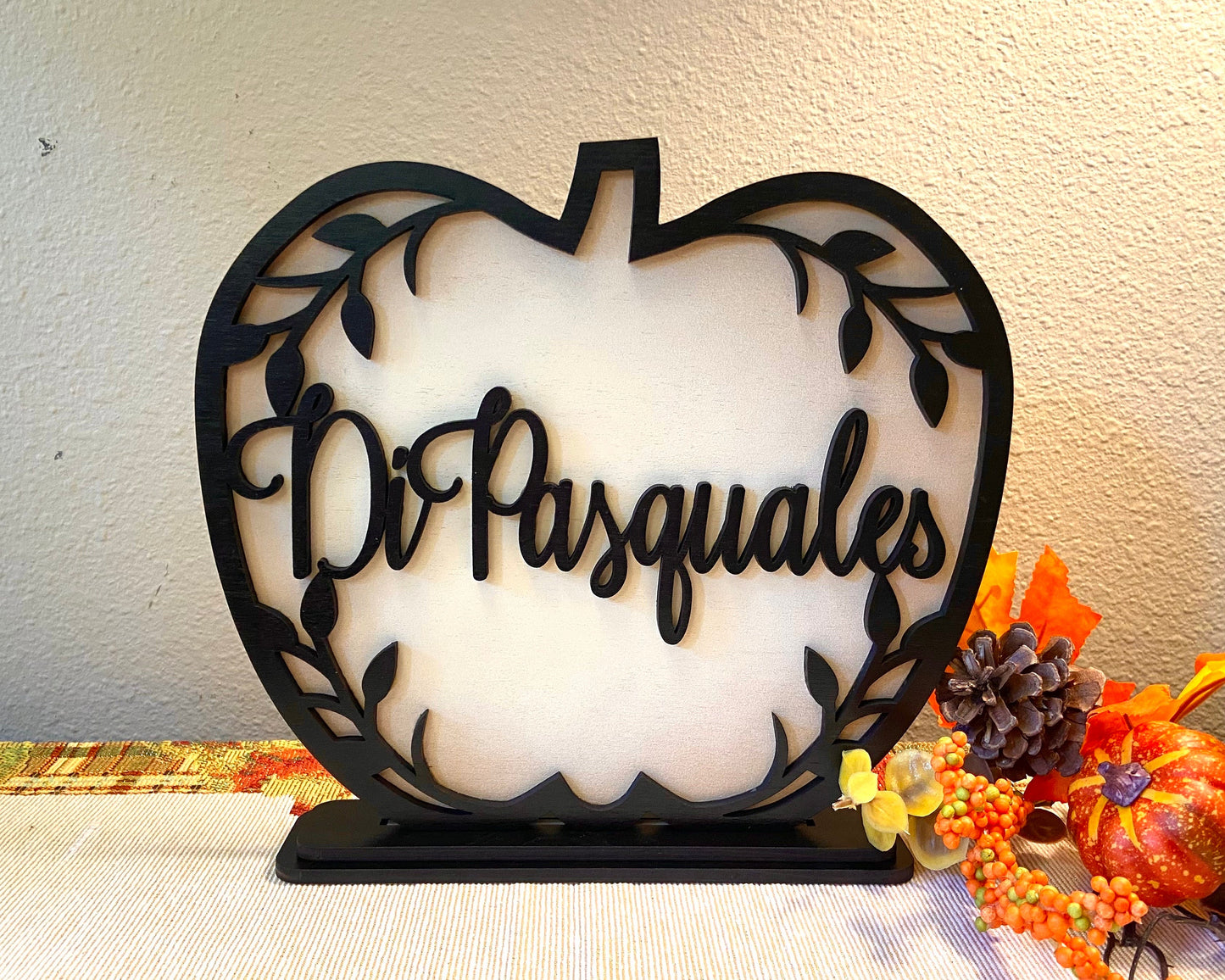 Personalized Pumpkin Sign with Custom Family Name