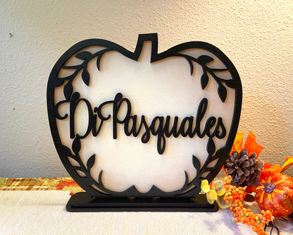 Personalized Pumpkin Sign with Custom Family Name