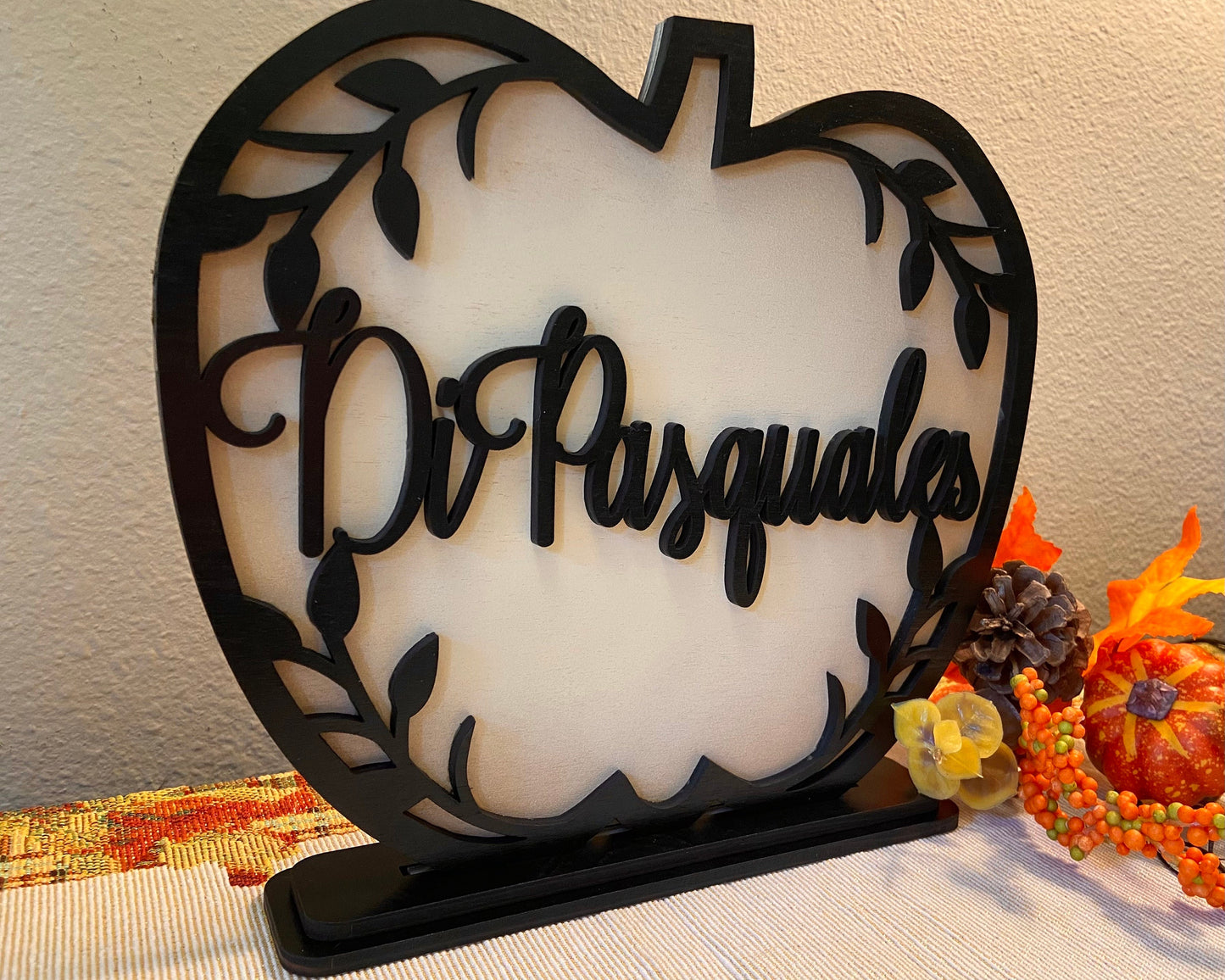 Personalized Pumpkin Sign with Custom Family Name