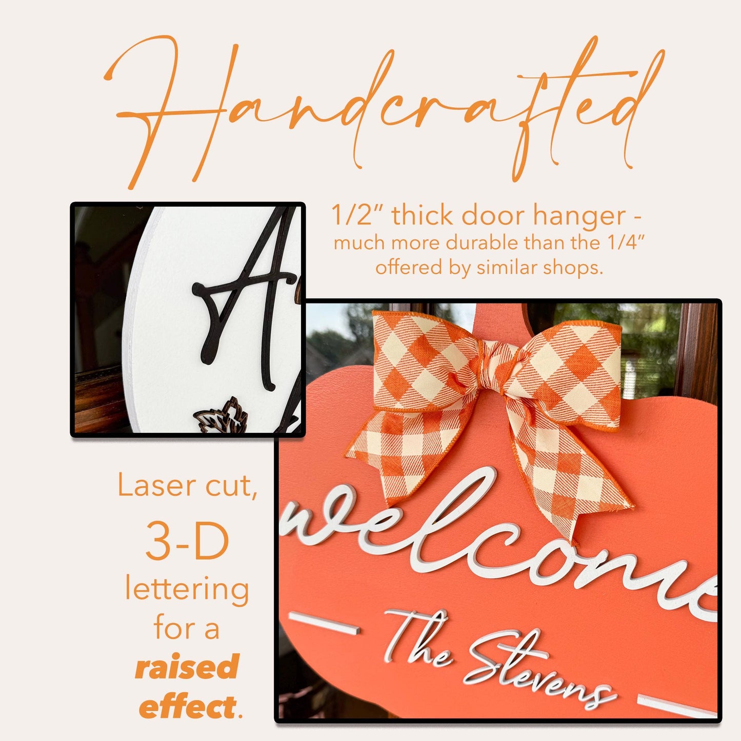 Pumpkin Door Hanger - Welcome Fall Wreath