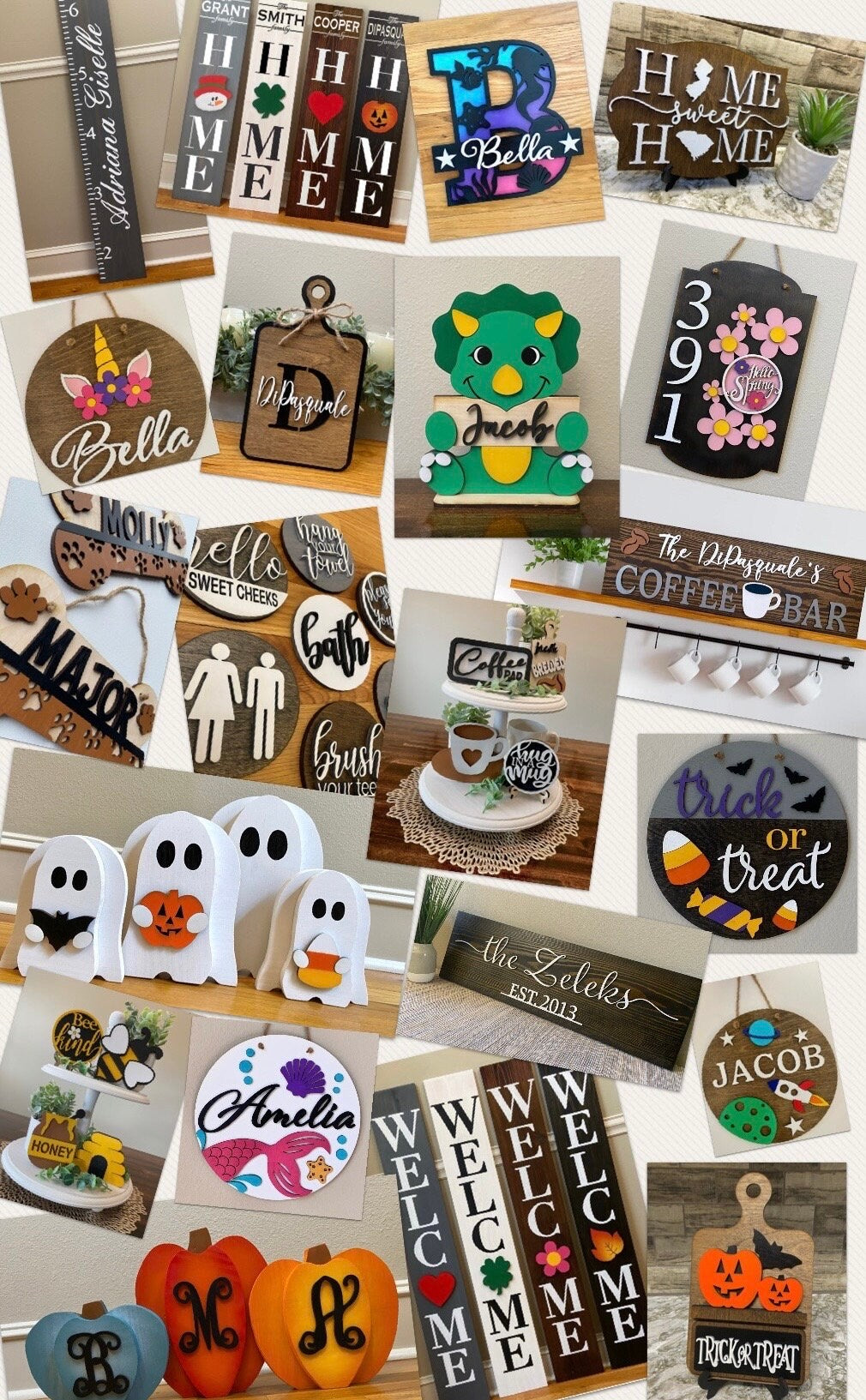 Personalized Pumpkin Sign with Custom Family Name
