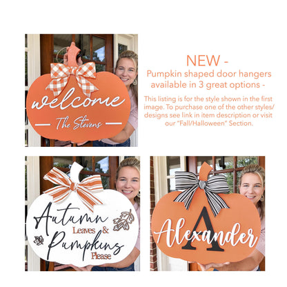 Pumpkin Door Hanger - Welcome Fall Wreath