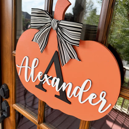 Pumpkin Door Hanger - Welcome Fall Wreath