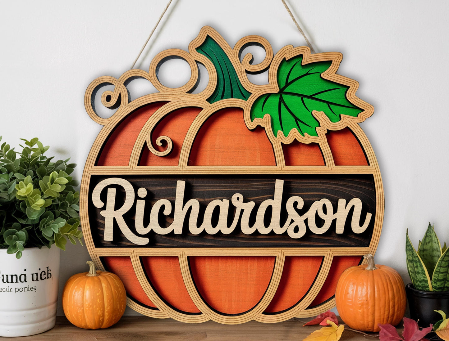 Personalized pumpkin family name sign