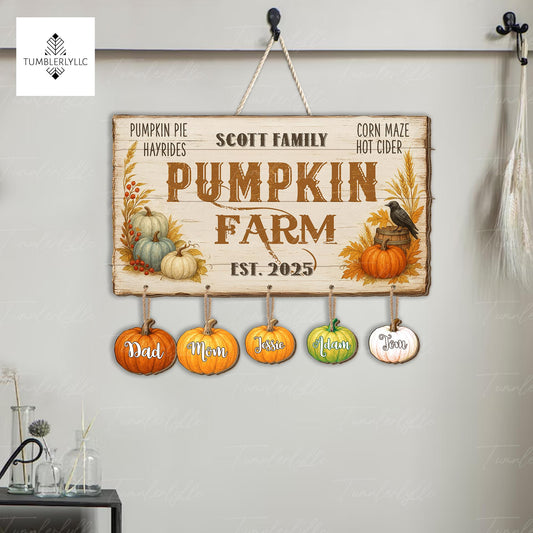 Custom Pumpkin Farm Family Sign