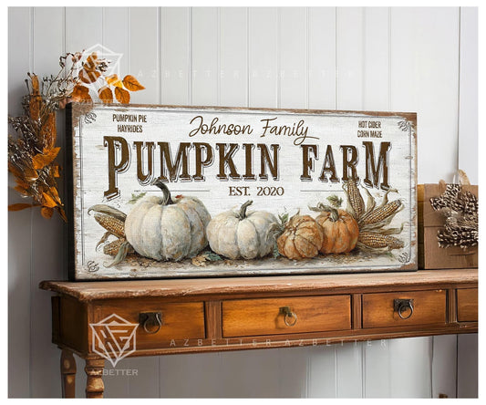 Personalized Pumpkin Farm Sign Custom Family Name Year