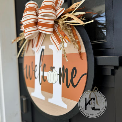 Fall Front Door Decor - Fall Door Sign Pumpkin