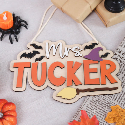 Personalized Teacher Halloween Door Hanger