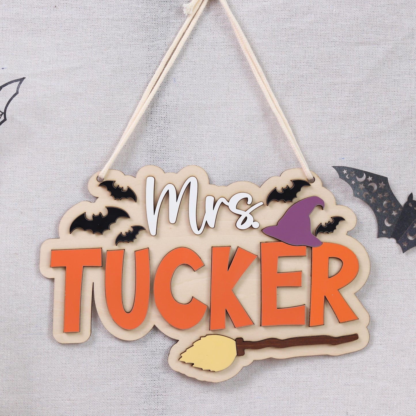 Personalized Teacher Halloween Door Hanger