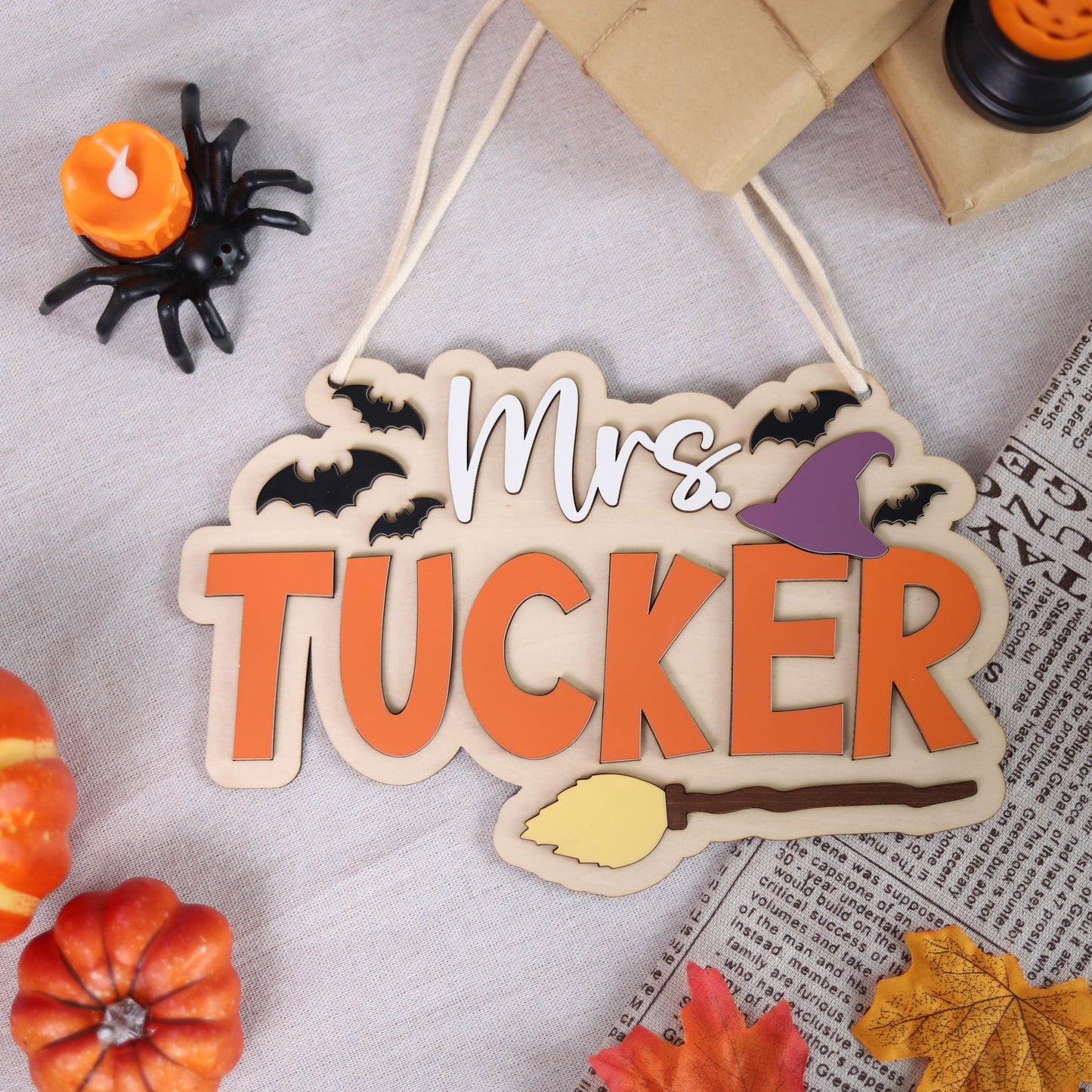 Personalized Teacher Halloween Door Hanger